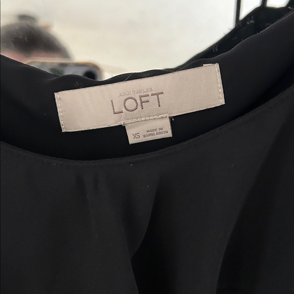 LOFT Black Ruffle Off-Shoulder Blouse - Picture 2 of 2